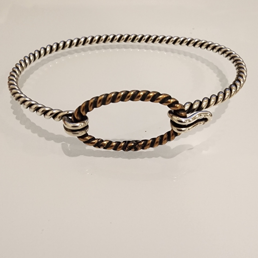 James Avery Twisted Silver and Brown Bracelet